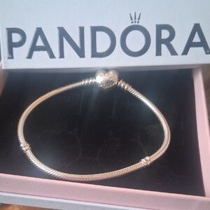 Pandora Silver Bracelet with Heart Charm